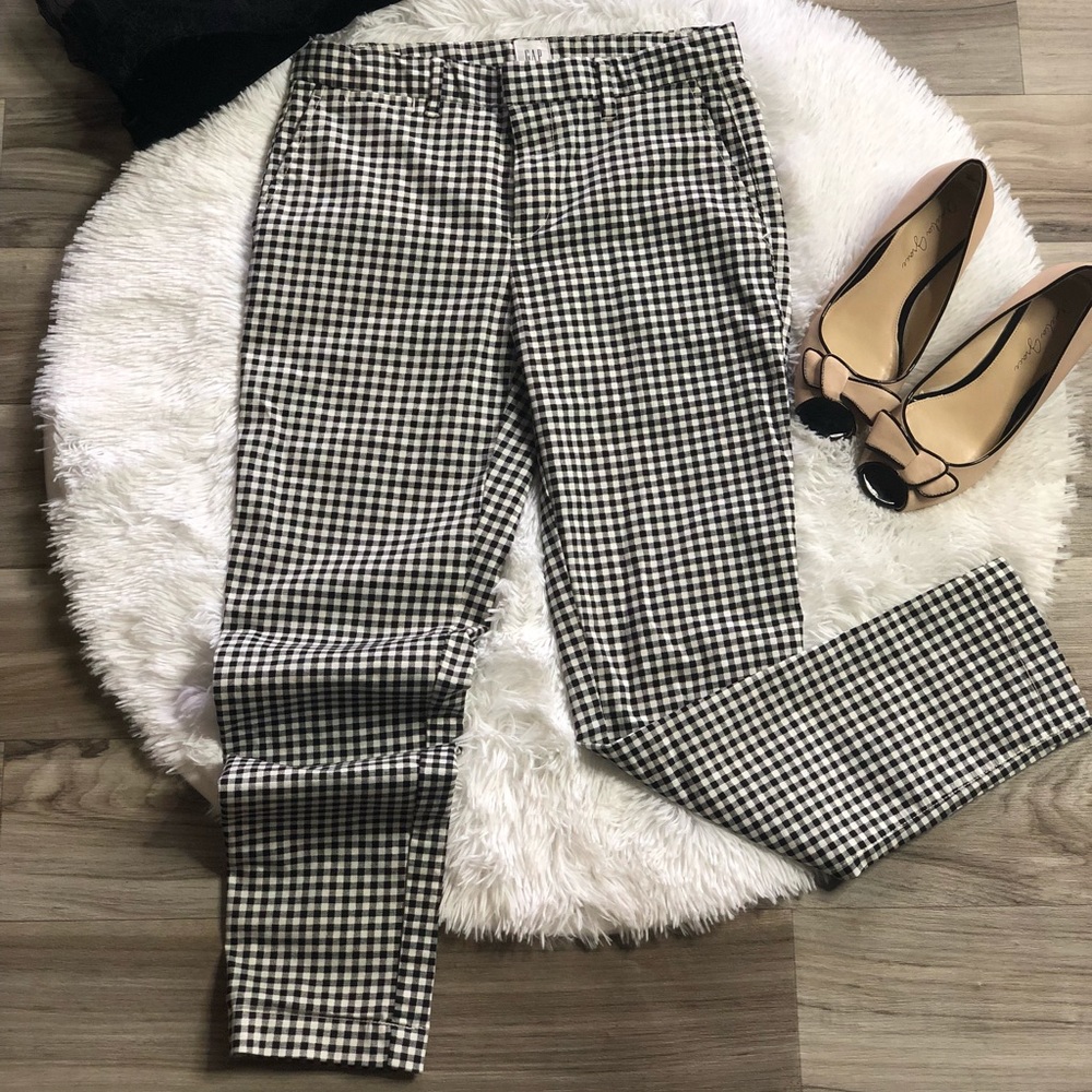 Women’s GAP Slim Crop checkered pants - Picture 2 of 7